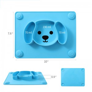 New Products 2019 BPA Free Baby Silicone Placemat Dinner Plate With Suction Cup