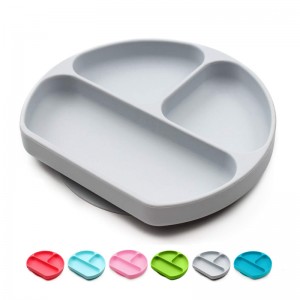 round Shape Food Grade Silicone Plate Baby Rubber Dinner Plate Wholesale